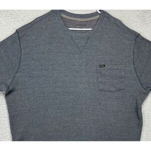Stanley Sweater Adult 2XL Grey Thermal Waffle Knit Crew Neck Pullover Pocket Men